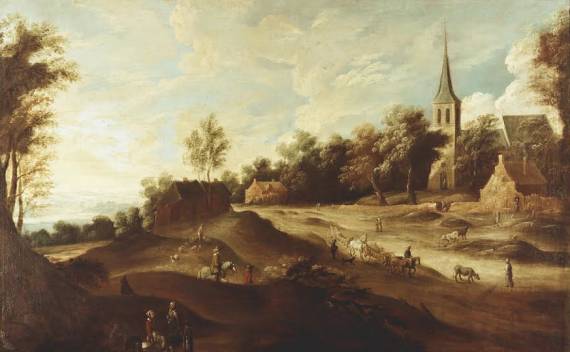 Landscape with Village and Church 