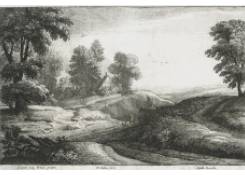 prints CB:1059 Hilly Landscape with a Man and a Dog