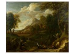 Work 919: Landscape with Travelers and Shepherd