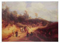 Undulating Landscape Scene with Travellers 