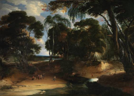 Wooded Landscape with Ford