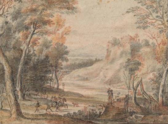 Landscape with Hunters and Travelers
