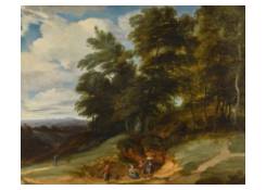A Wooded Landscape with Peasants Resting