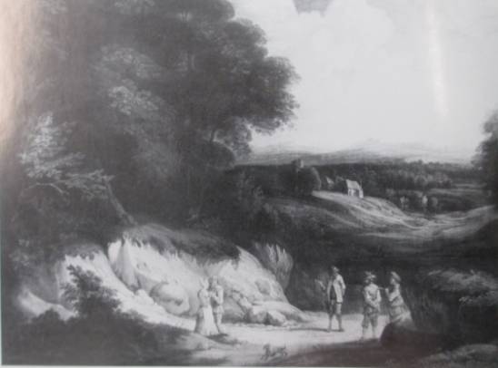 Young Couple and Three Smokers in a Sunken Road