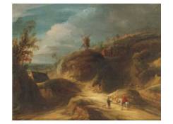 Mountainous Landscape with Travelers