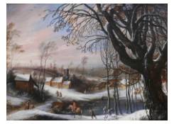 paintings CB:526 Winter Landscape with Travelers near a Village