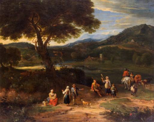 Peasants in a Hilly Landscape