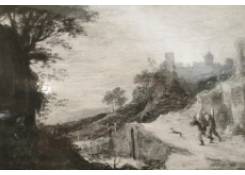 paintings CB:466 Landscape with Travelers and Castle on Hilltop