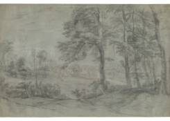 Work 839: Hilly Landscape with Cluster of Trees