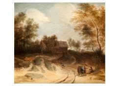 Landscape with conversing Men and Cottage