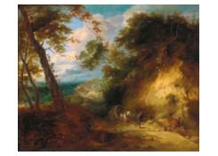 paintings CB:161 A Wooded Landscape with Travelers on a Path 