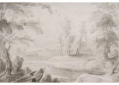 drawings CB:664 Wooded Landscape with Distant View