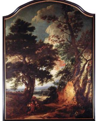 Christ and the Disciples of Emmaus in a Wooded Landscape